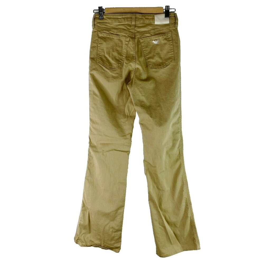Armani Jeans Womens Size 28 Khaki Tan Boot Cut Cotton Pants High Rise Y2K